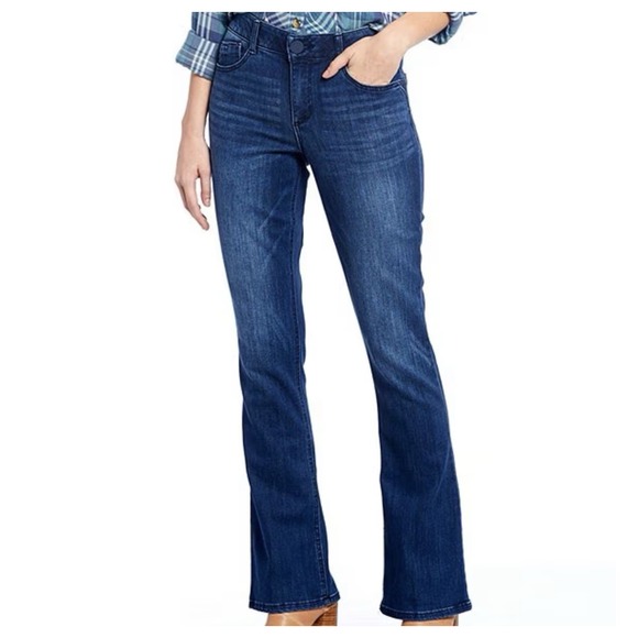 Democracy Ab Solution Women's Slimming High Rise Bootcut Denim Blue Jeans Sz 12 - Picture 1 of 9